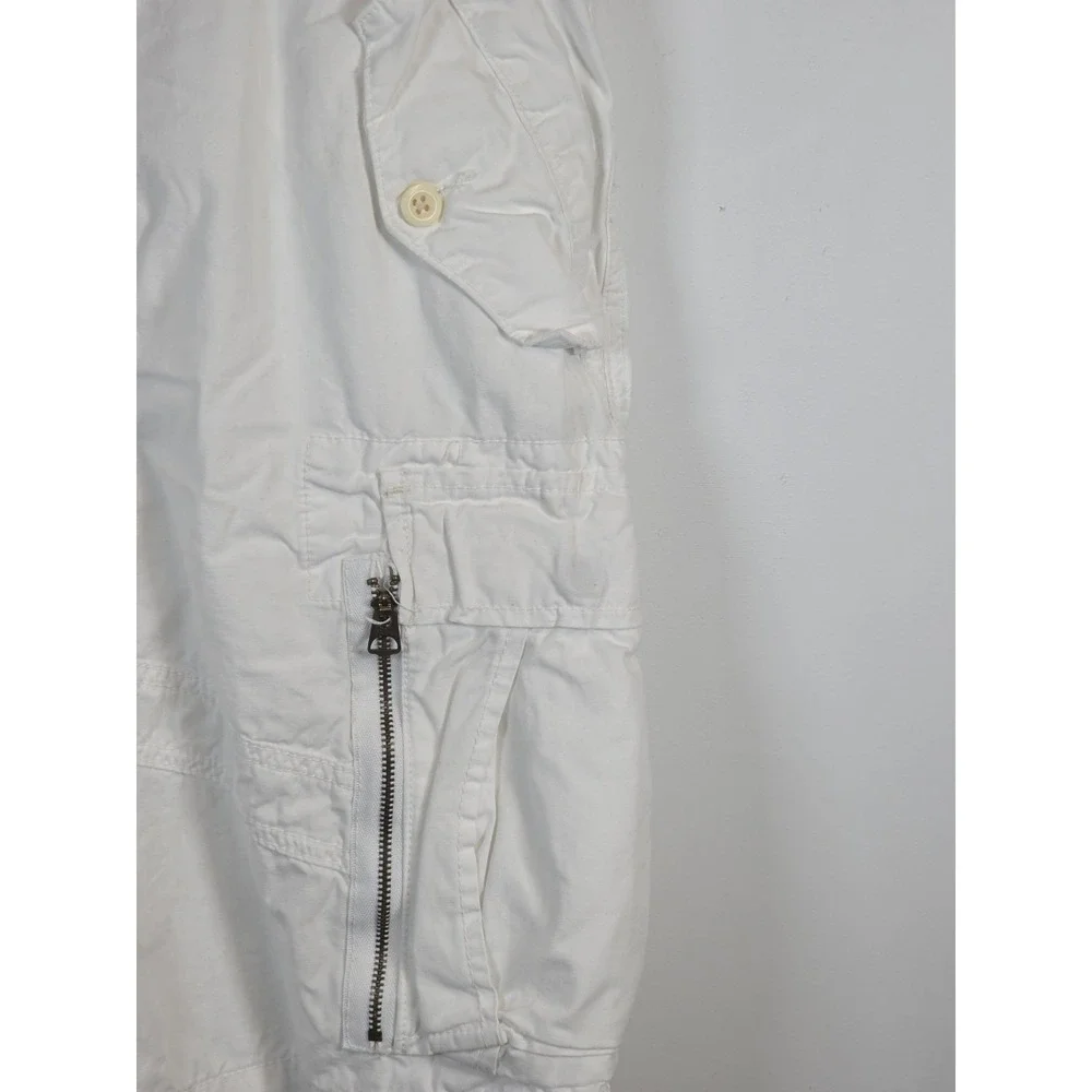 Polo Ralph Lauren Mens 36 Cargo Shorts White Cotton Multi Pocket Outdoor Utility